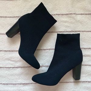 ♠️Black MIA Marilou Pull On Flyknit Block Heel Booties